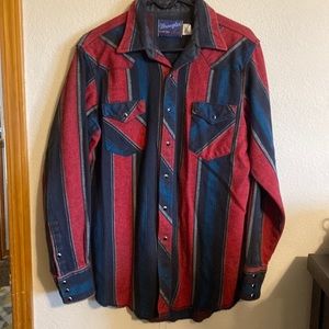 Wrangler X-long tails striped western shirt size XL